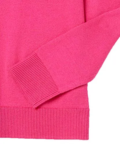 Amazon Essentials Women's Classic-Fit Lightweight Long-Sleeve Turtleneck Sweater, Bright Pink, Large