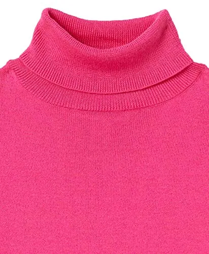 Amazon Essentials Women's Classic-Fit Lightweight Long-Sleeve Turtleneck Sweater, Bright Pink, Large