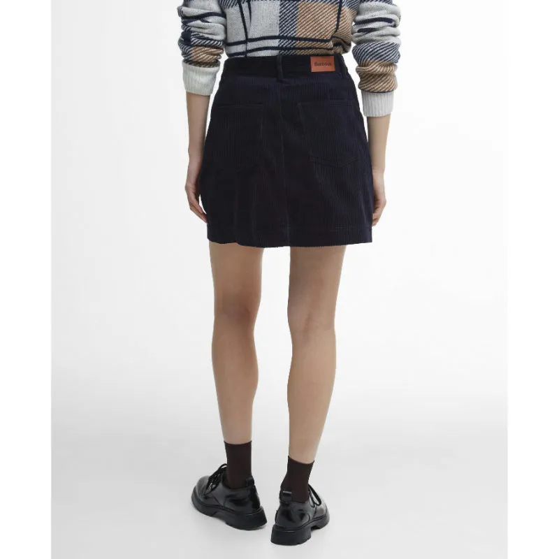 Barbour Tessa Ladies Mini Corduroy Skirt - Navy