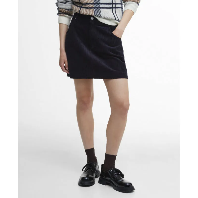 Barbour Tessa Ladies Mini Corduroy Skirt - Navy