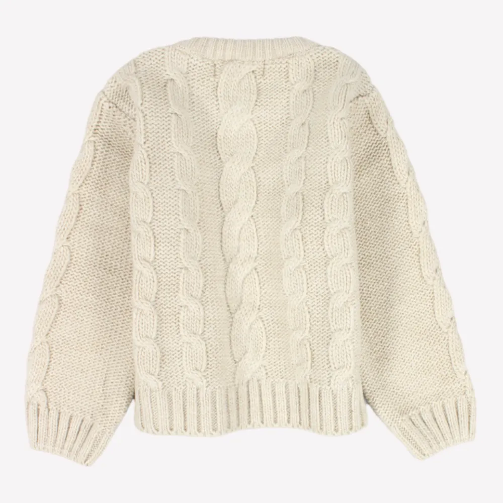 Beige Long-Sleeved Pullover