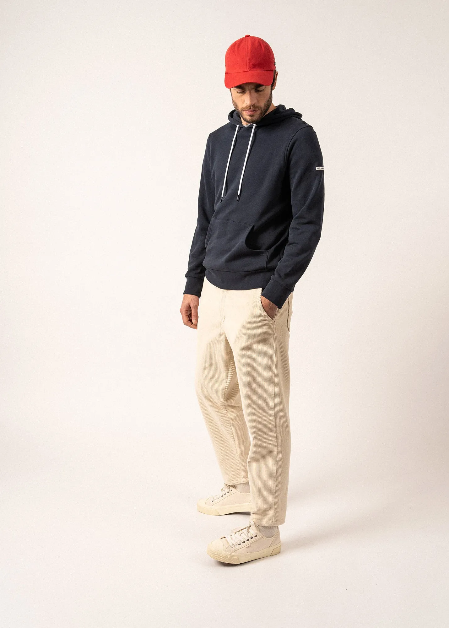 Benji hooded sweatshirt - plain, in fleece (AMIRAL)