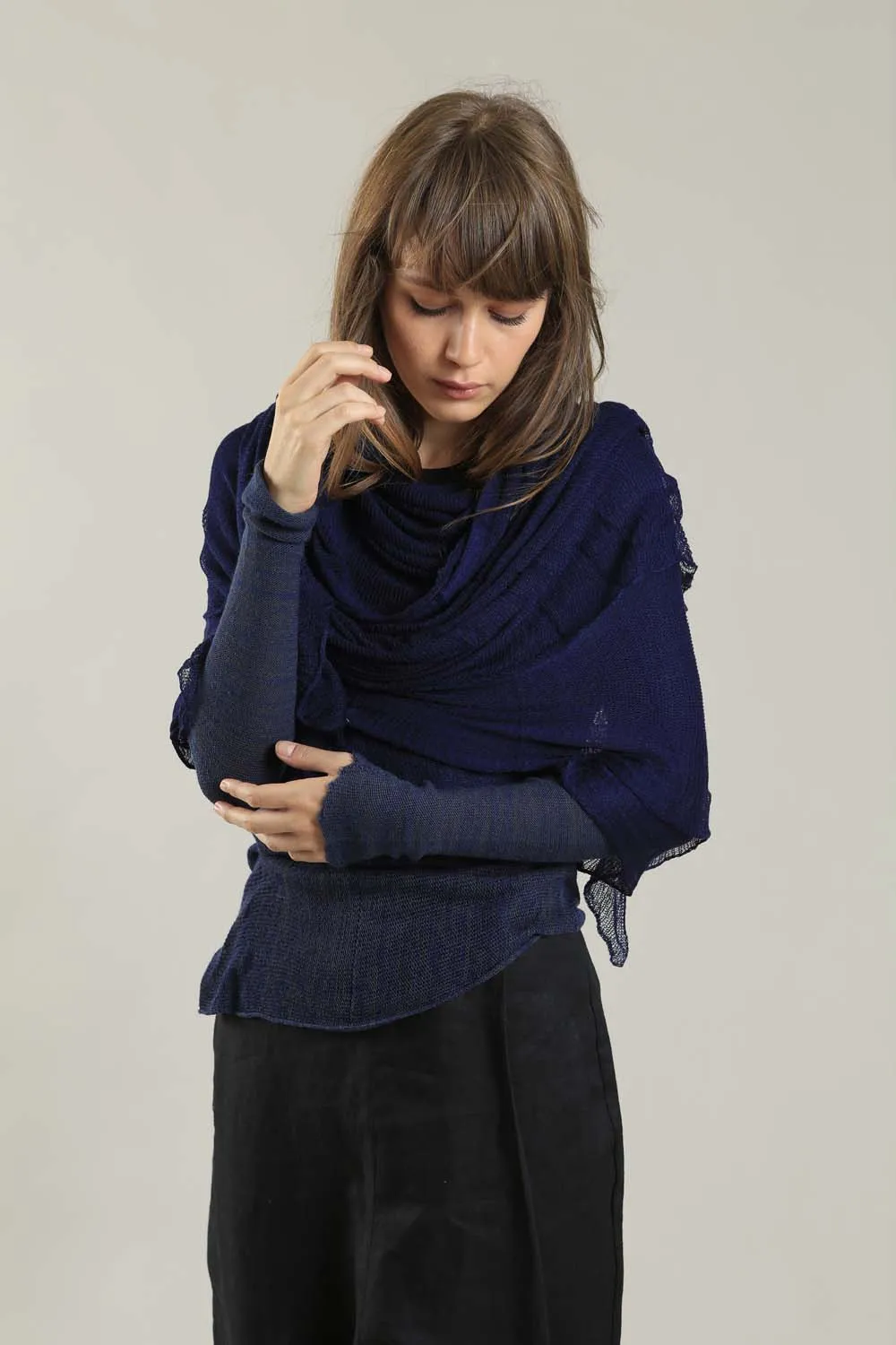 BIG air bamboo scarf - Indigo