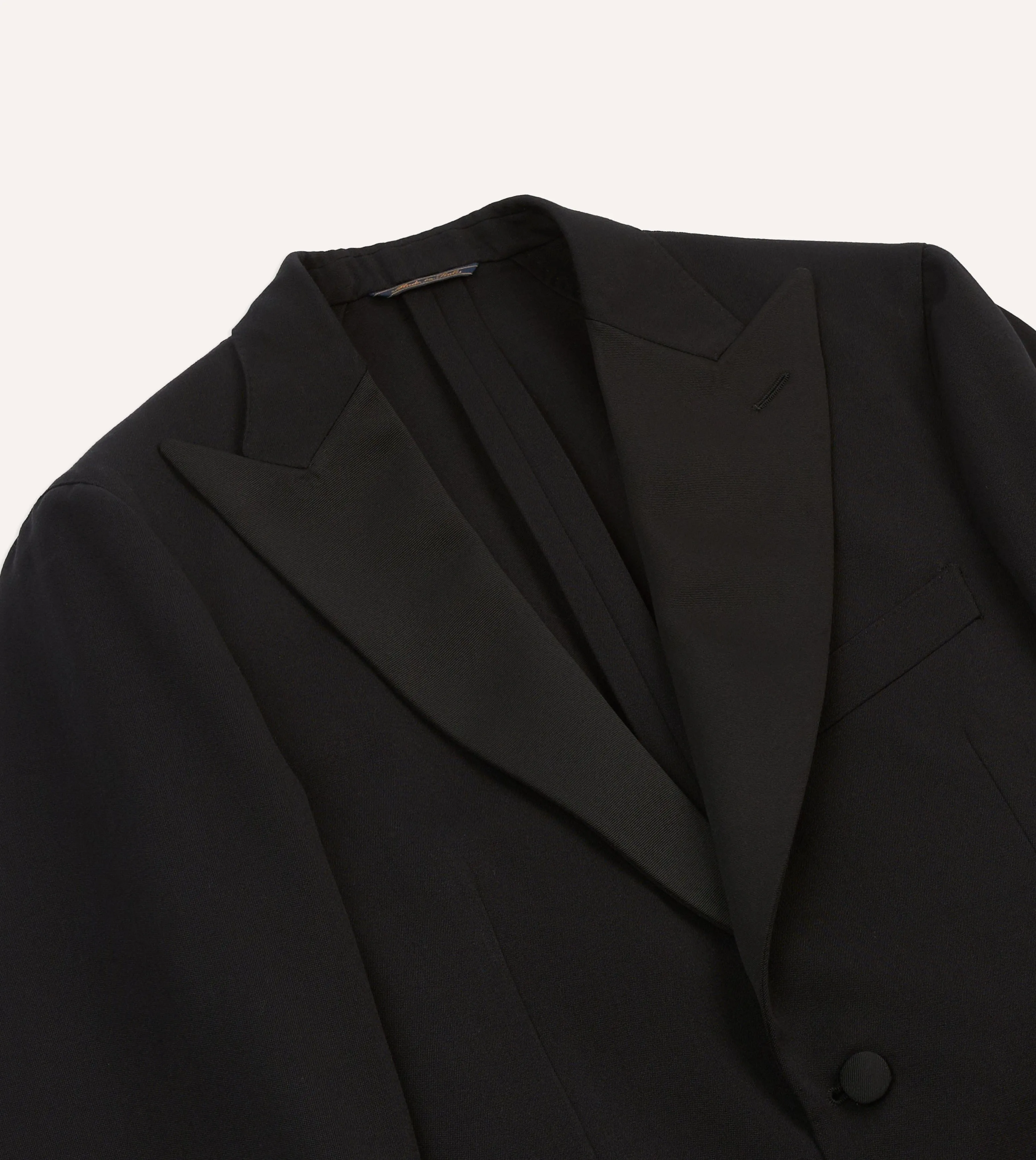 Black Barathea Wool Dinner Jacket