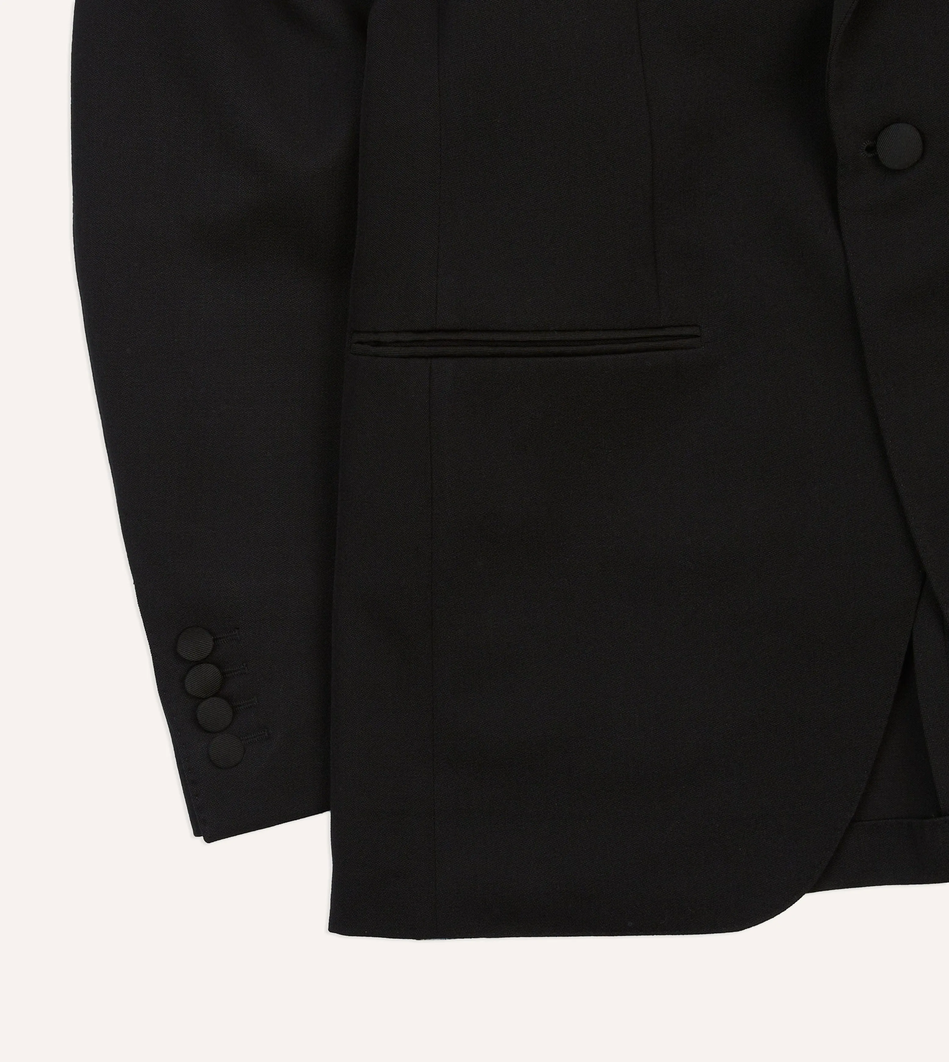 Black Barathea Wool Dinner Jacket