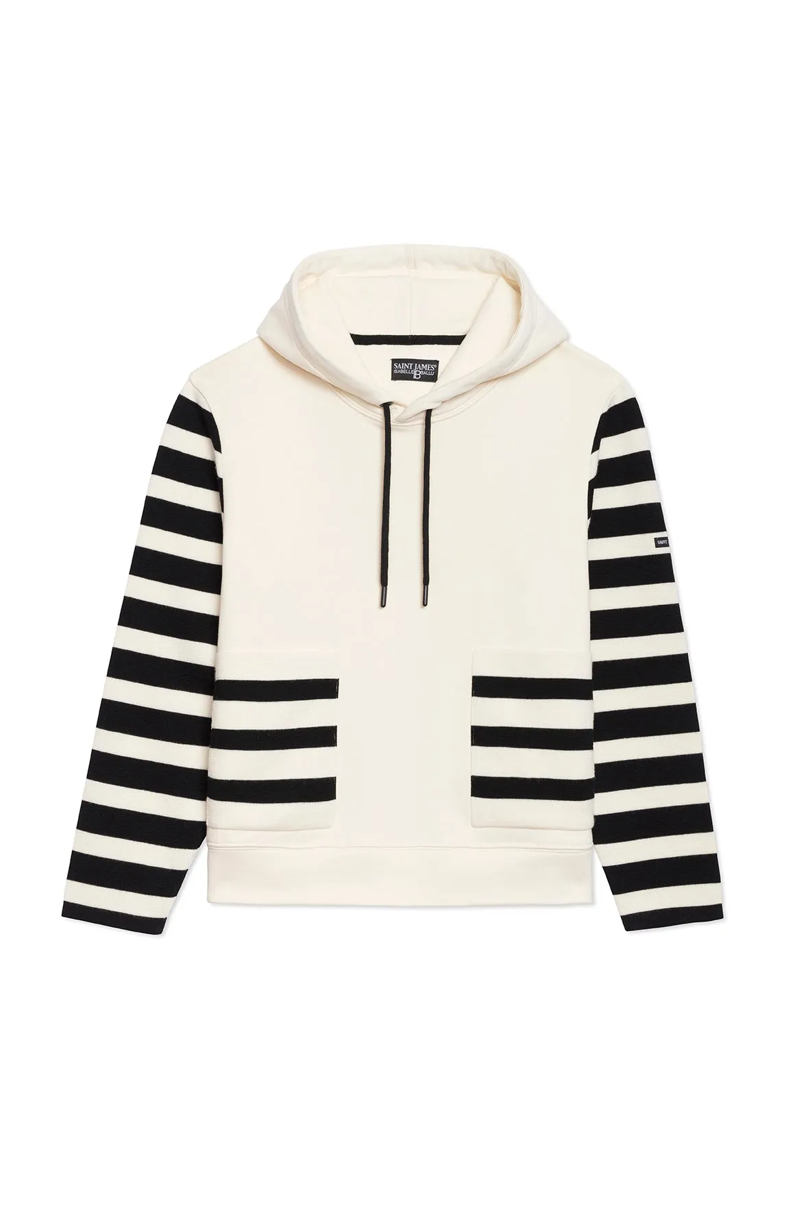 BLIZZARD - Hoodie in Wool and Cotton for Women by Isabelle Ballu (IVORY / BLACK)