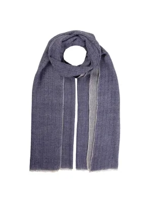 Blue herringbone scarf