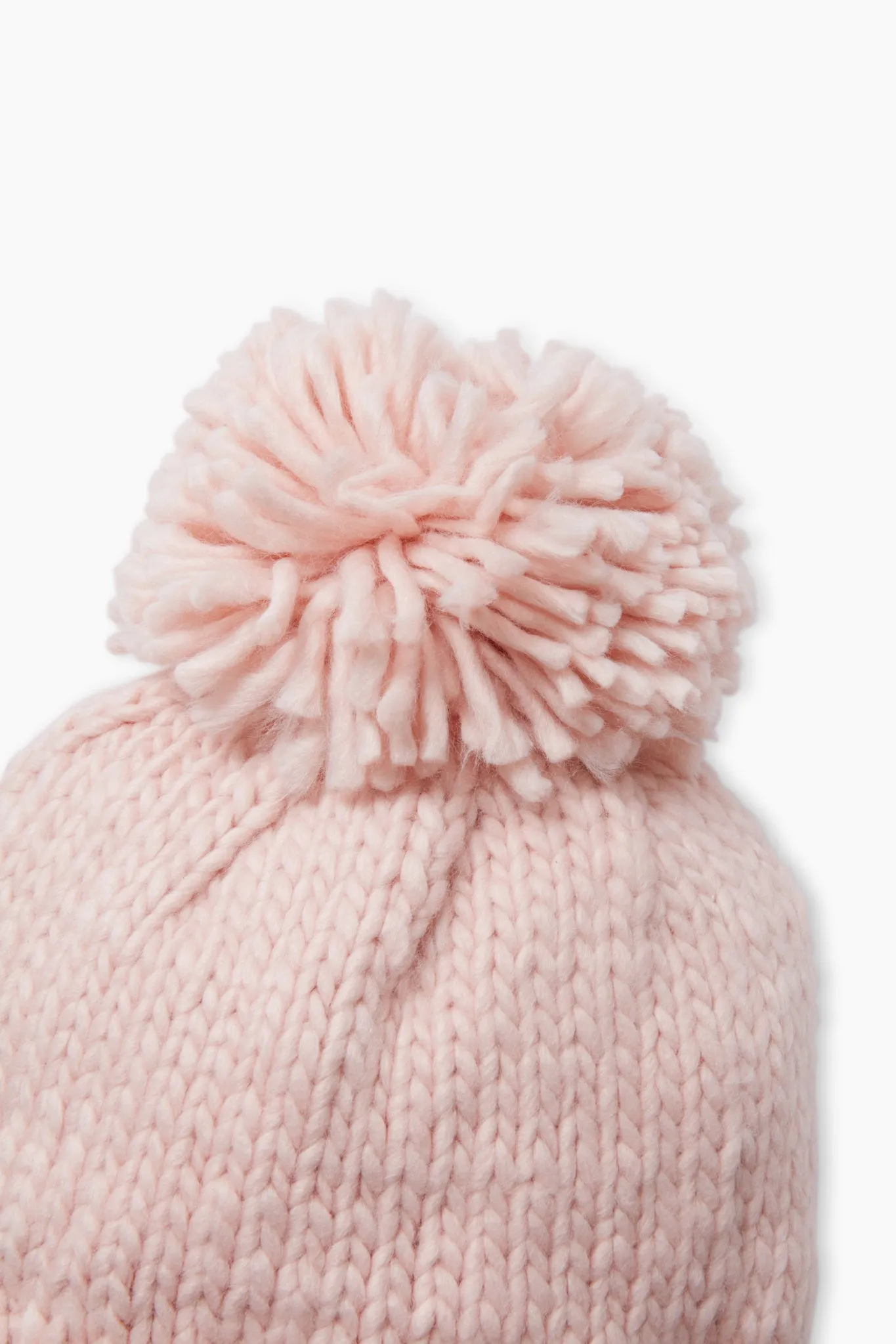 Blush Hand Knitted Basic Pom Hat