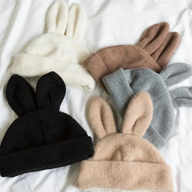 Cute and Funny Bunny Ears Knitted Winter Beanie Hats