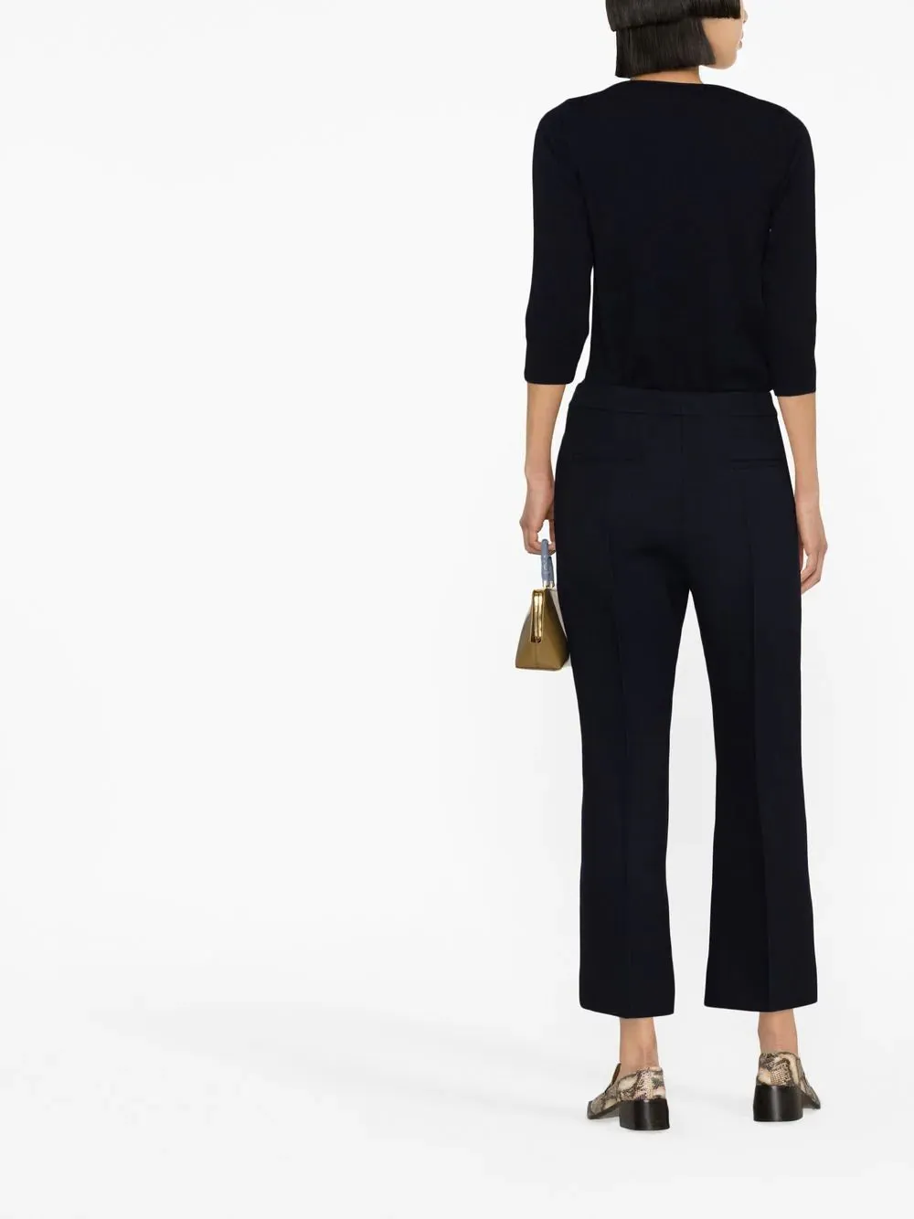 Flared cropped trousers