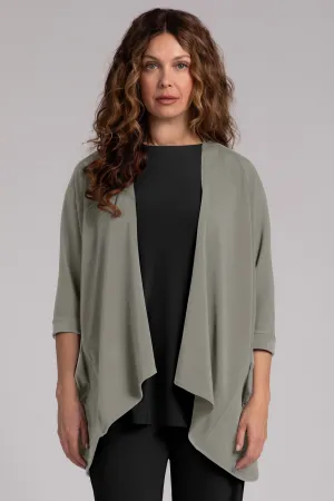 Fleece Back Jersey Matrix Cardigan | Taupe