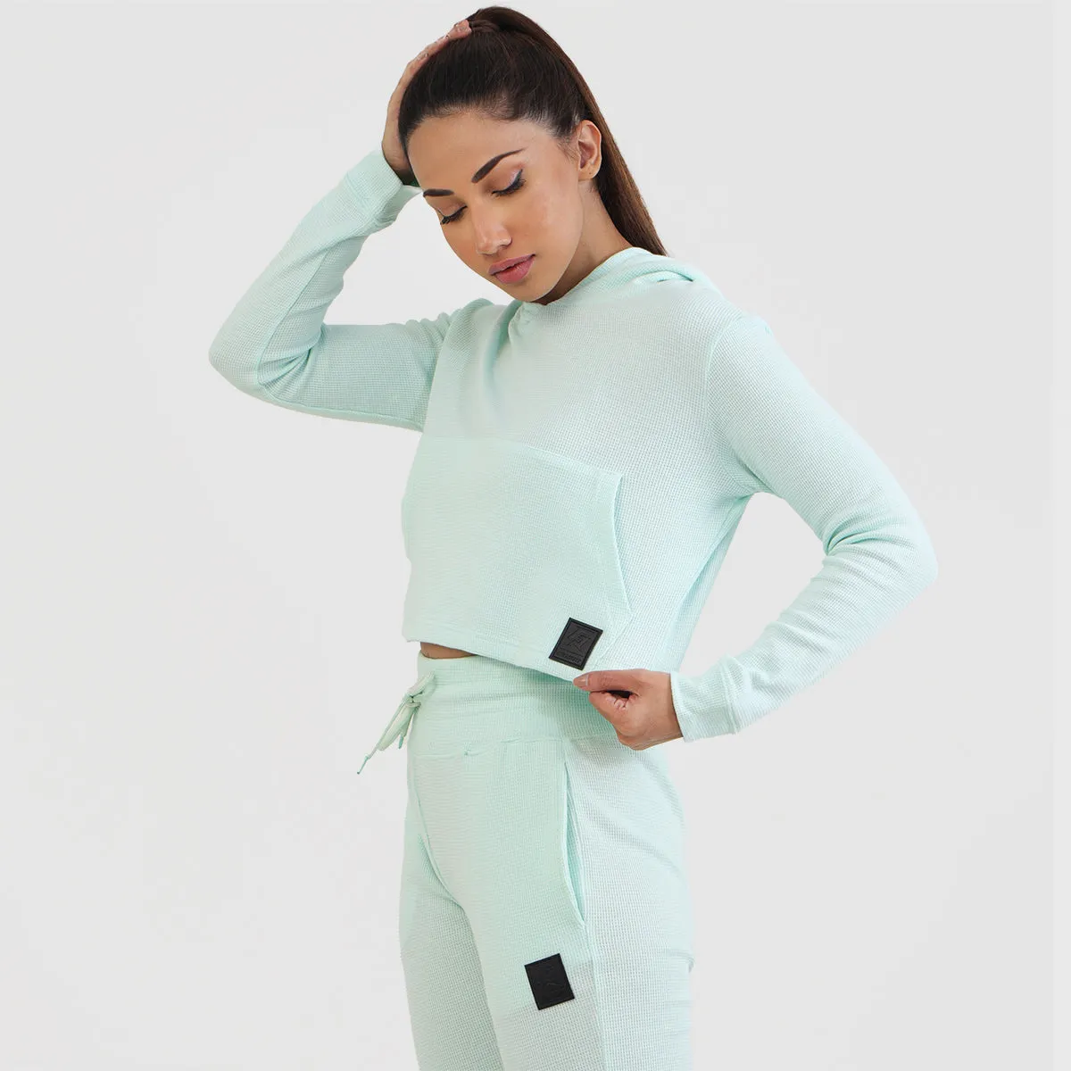 GA Cropped Hoodie (Aqua)