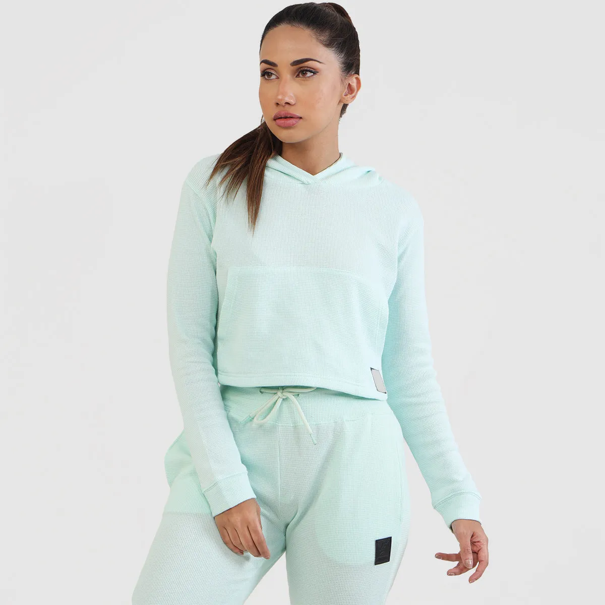 GA Cropped Hoodie (Aqua)