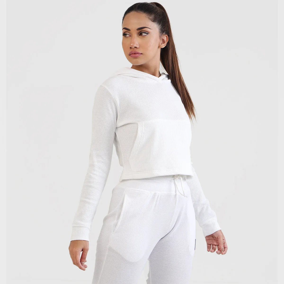 GA Cropped Hoodie (White)