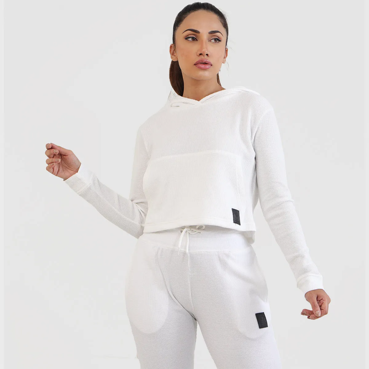 GA Cropped Hoodie (White)