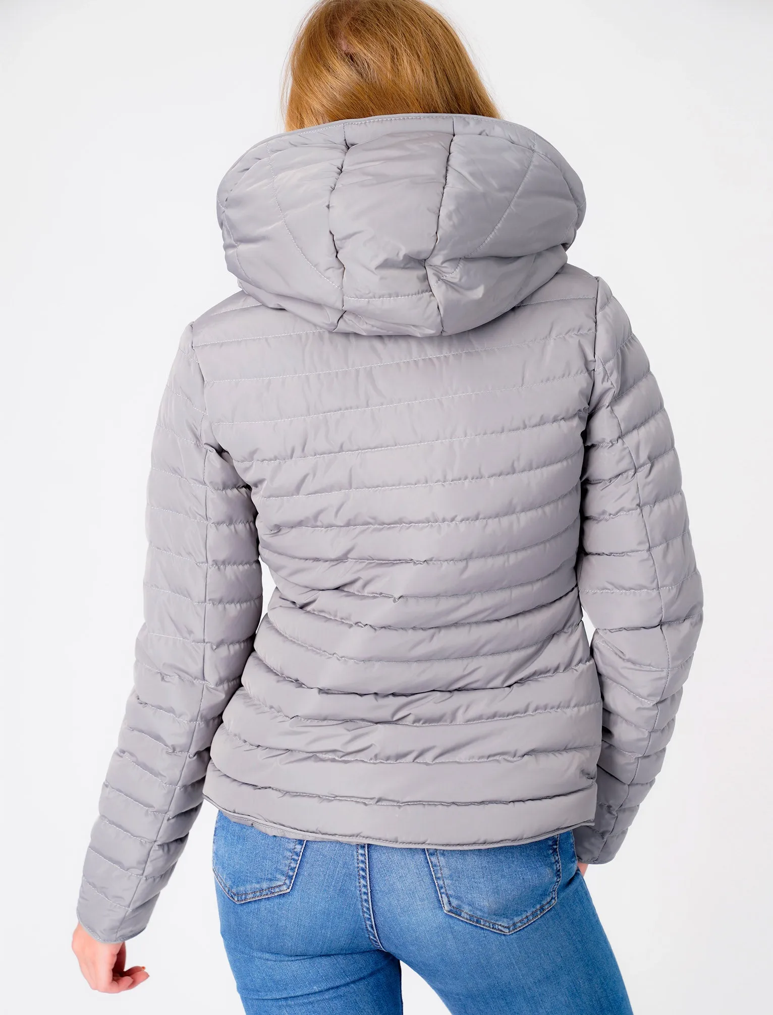 Ginger Quilted Hooded Puffer Jacket in Sharkskin - Tokyo Laundry