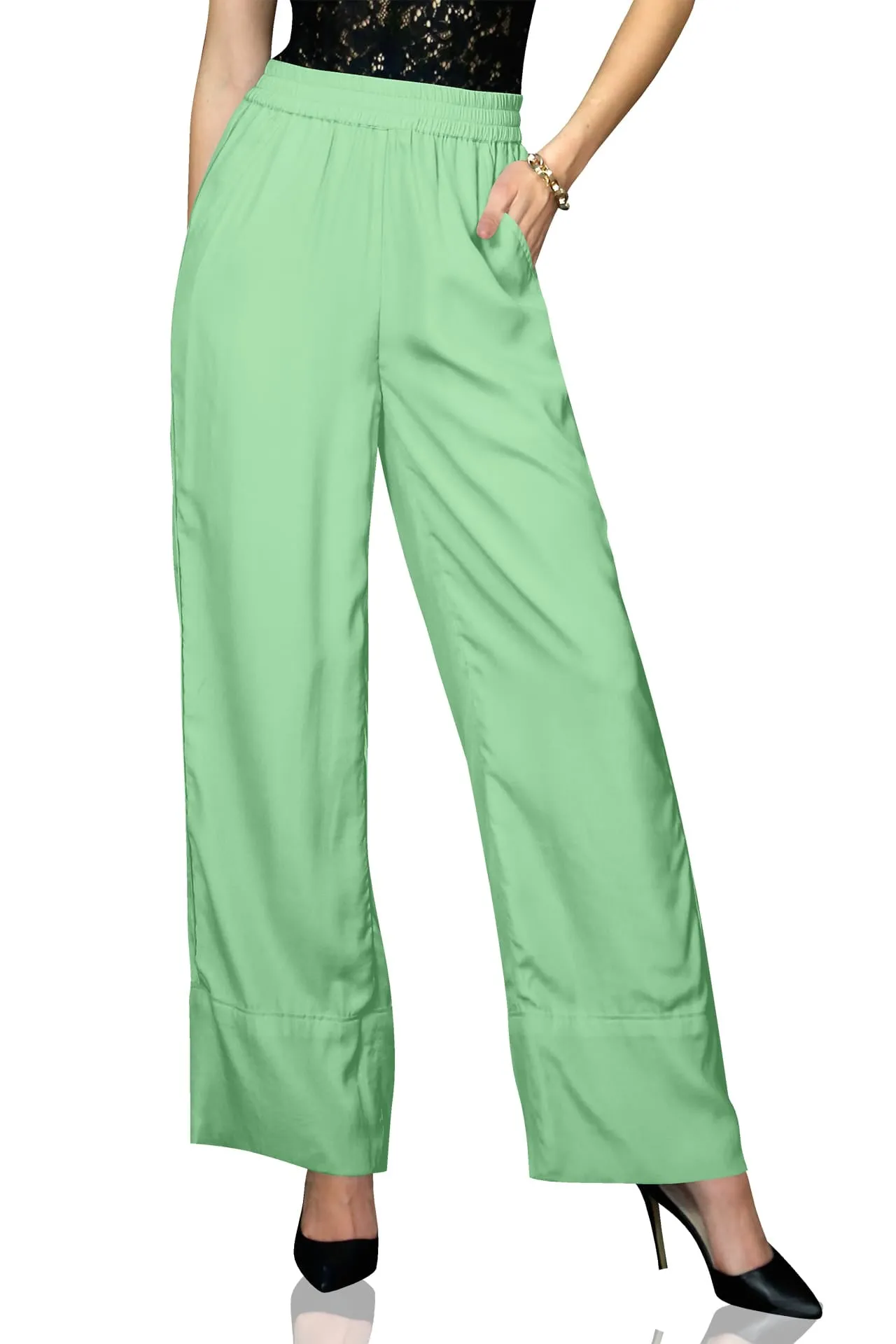 Green Wide Leg Pants