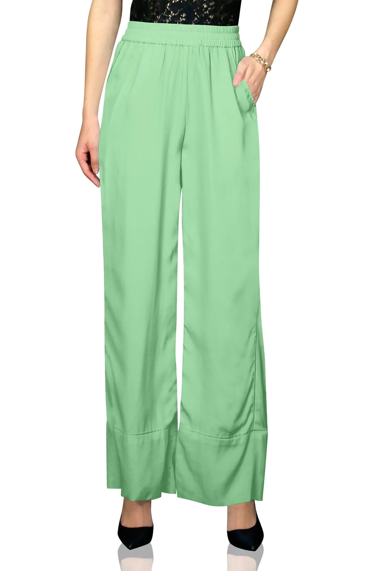 Green Wide Leg Pants