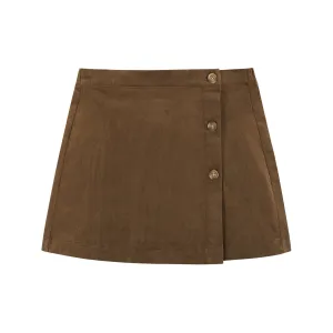 Kids (7-16) Wrap Corduroy Skirt | Camel