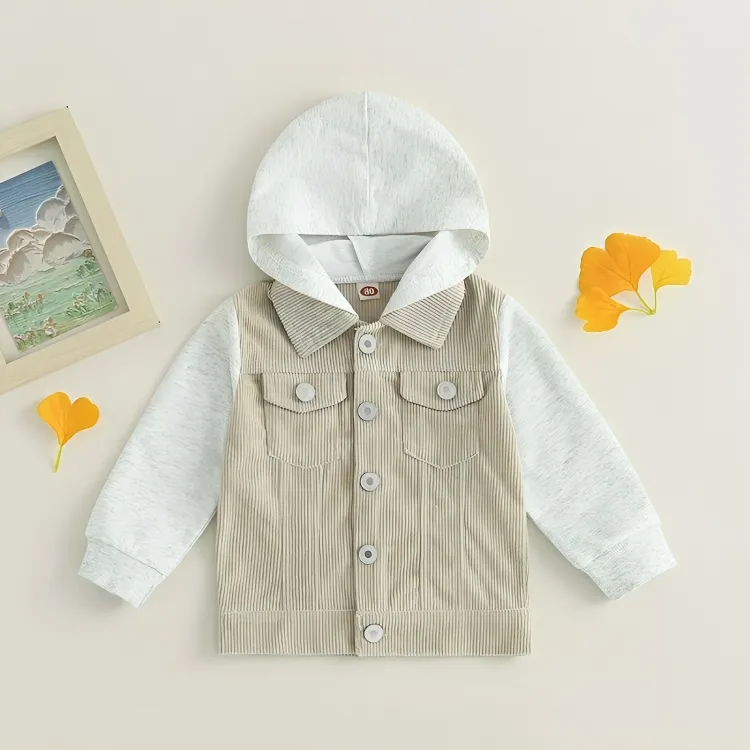 Long Sleeve Corduroy Button Down Lapel Jacket