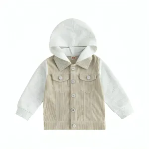 Long Sleeve Corduroy Button Down Lapel Jacket