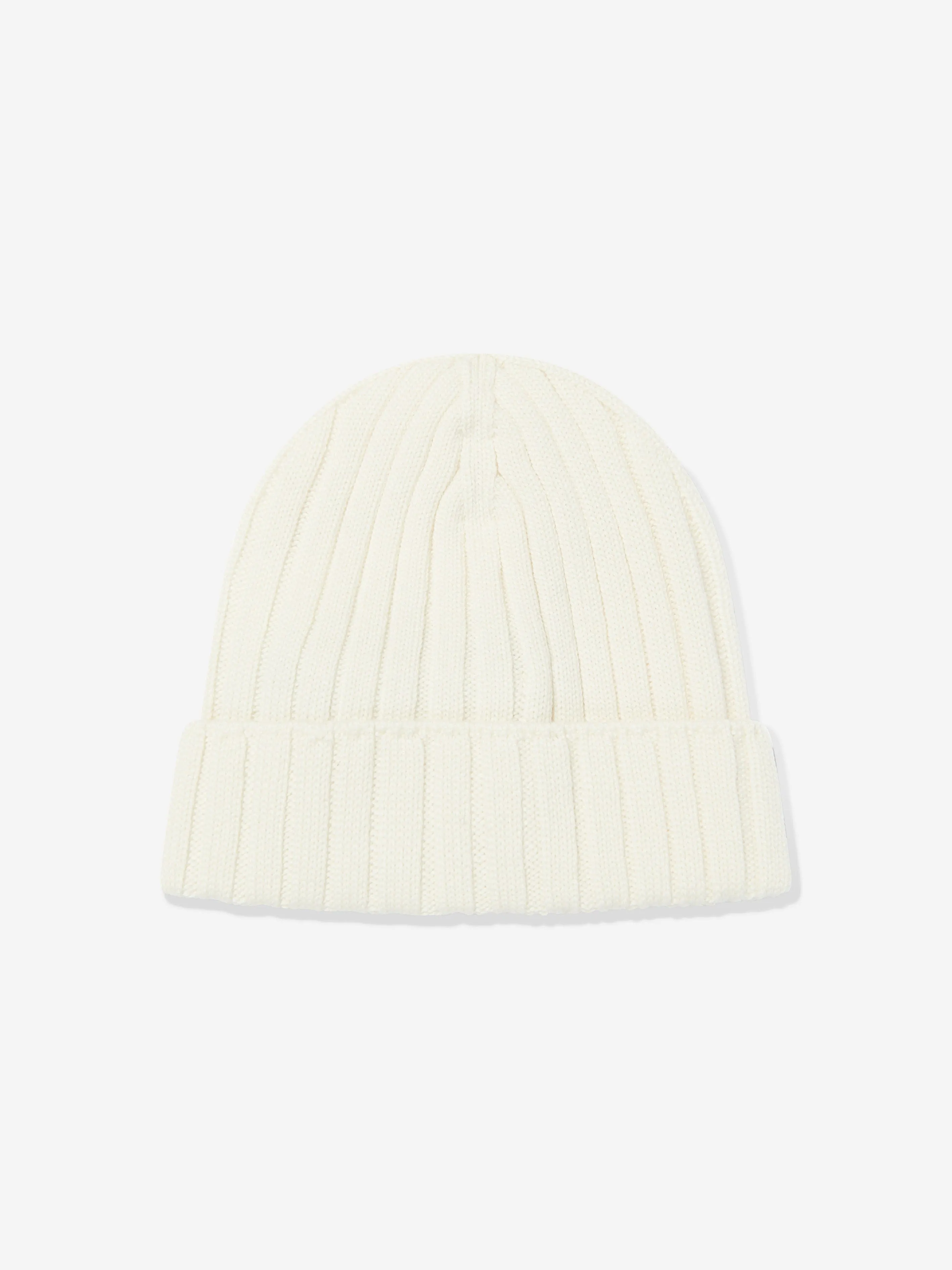 Moncler Enfant Baby Wool Knitted Beanie Hat in White