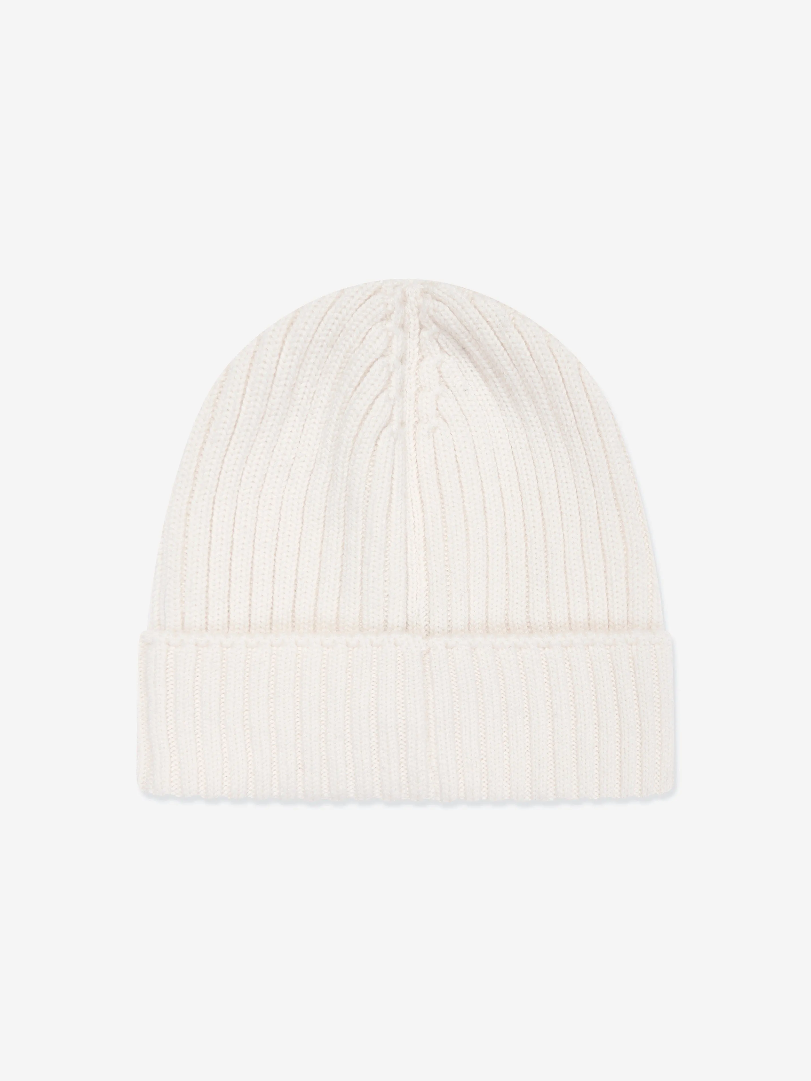 Moncler Enfant Girls Wool Beanie Hat in Ivory