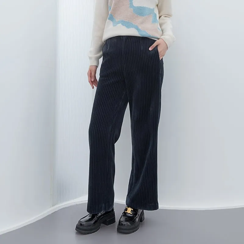 Navy Blue Wide Leg Pants