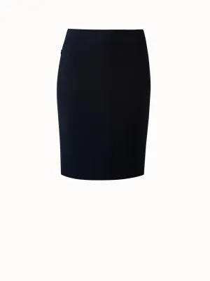 Pencil Skirt in Wool Double-Face with Zip Pockets