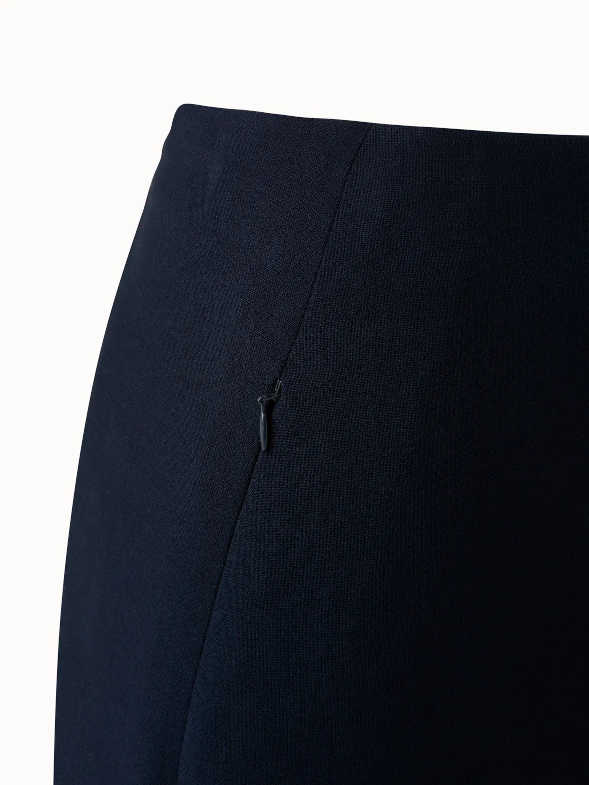 Pencil Skirt in Wool Double-Face with Zip Pockets