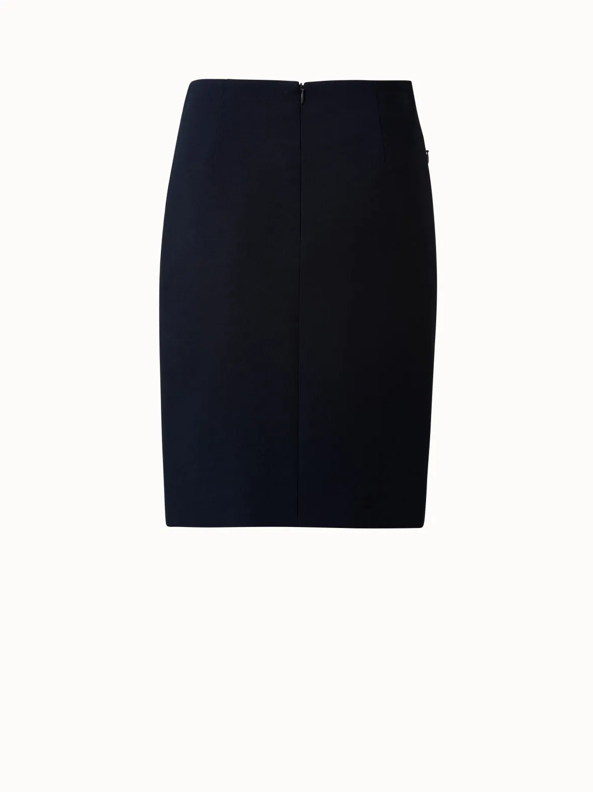 Pencil Skirt in Wool Double-Face with Zip Pockets