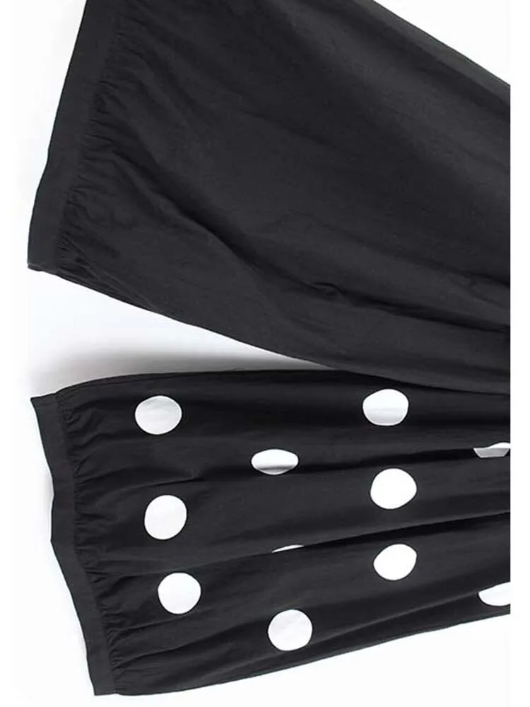 Polka Dot Pleated Loose pants