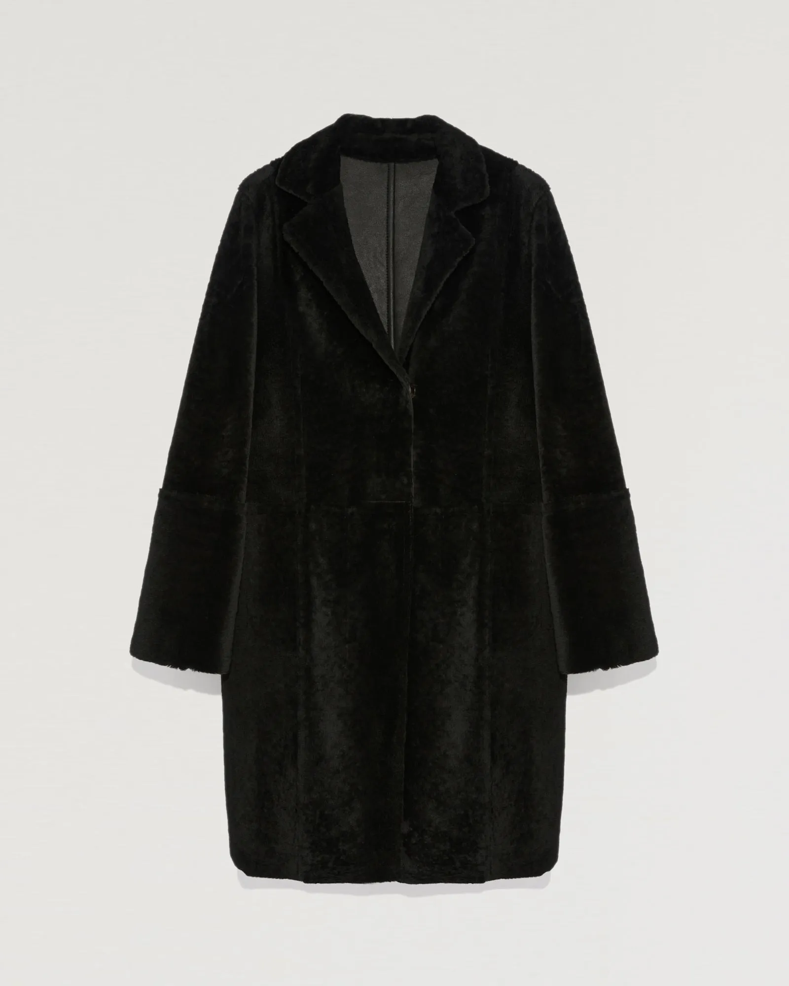 Reversible coat in lacon lambskin and leather