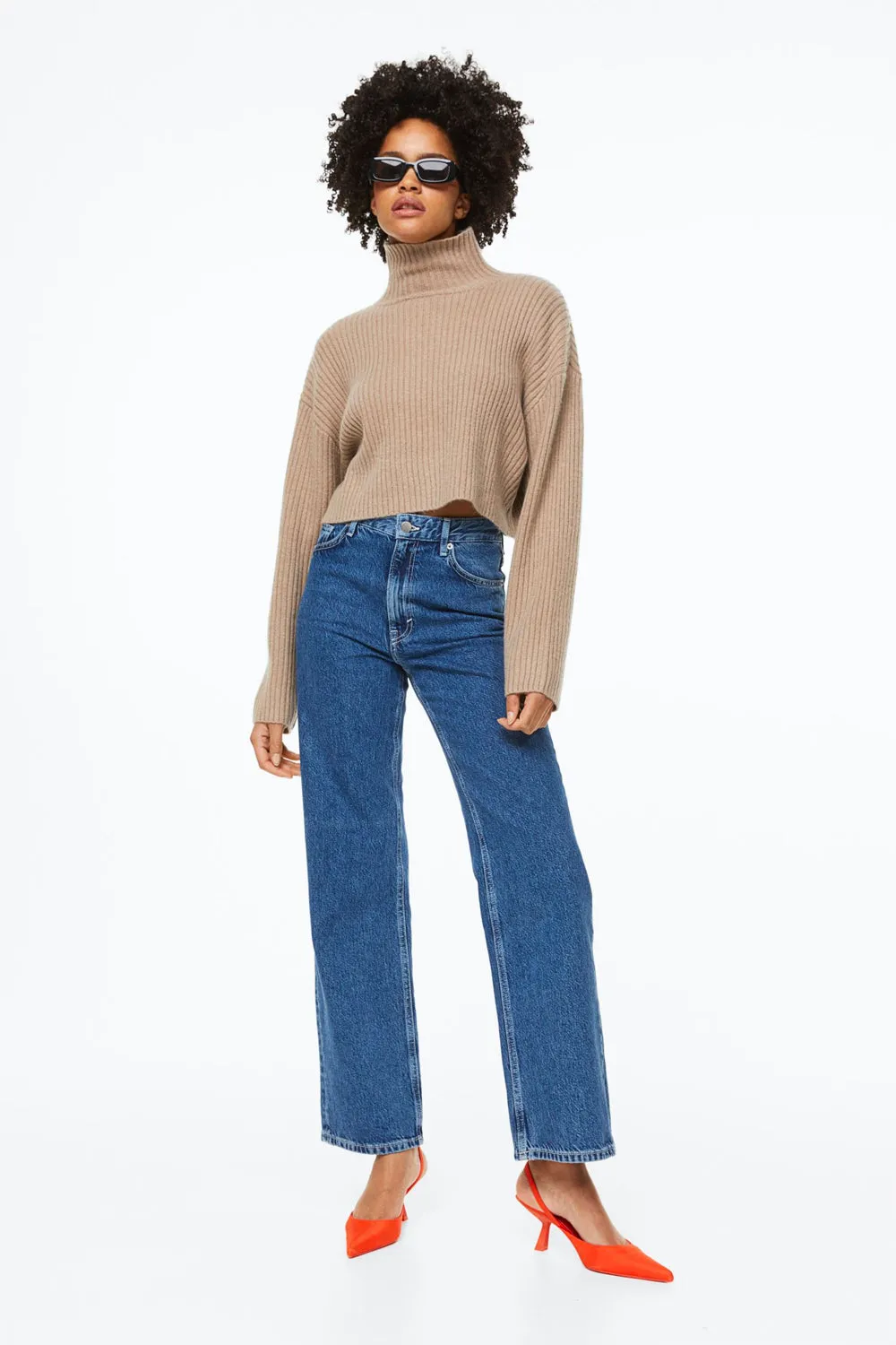 Ribbed Mock Turtleneck Sweater