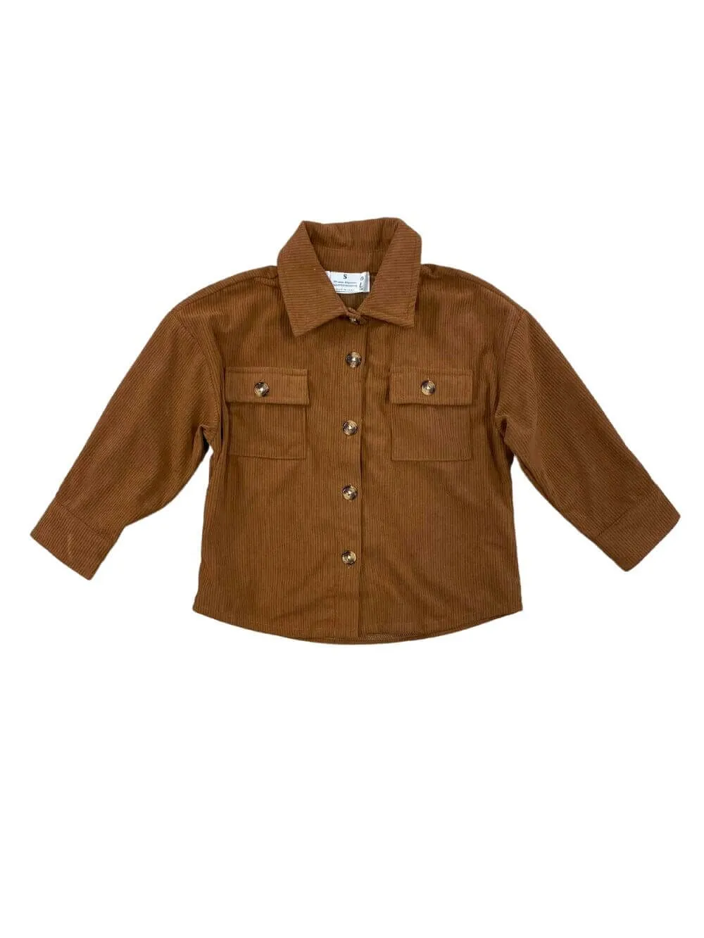 Rust Brown Girls Corded Button Down Top