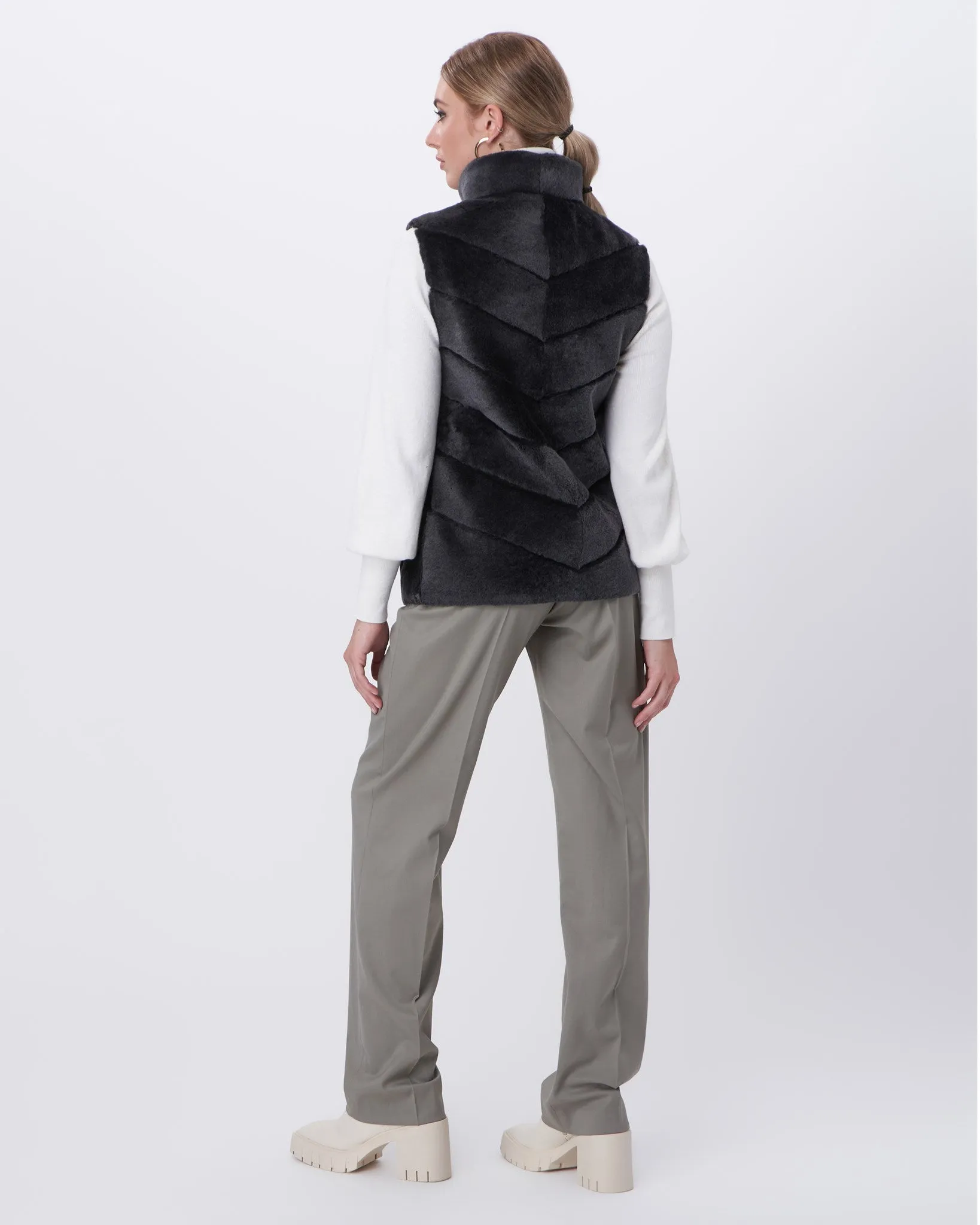 Select Shearling Lamb Chevron Vest