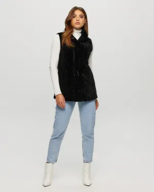 Select Shearling Lamb Vest Reversible To Taffeta