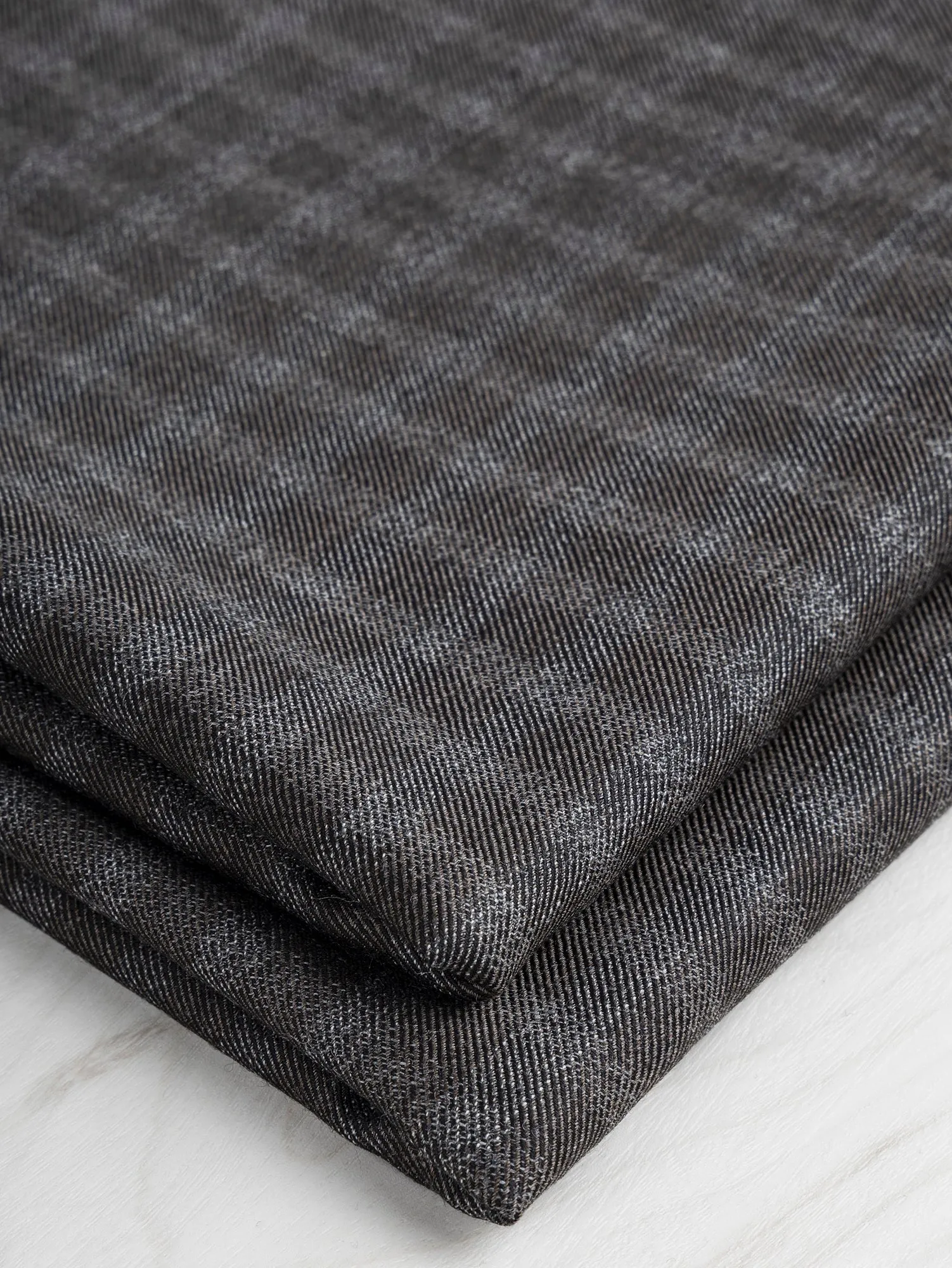 Shepherd Check Italian Wool Suiting Deadstock - Taupe   Grey   Black - Swatch