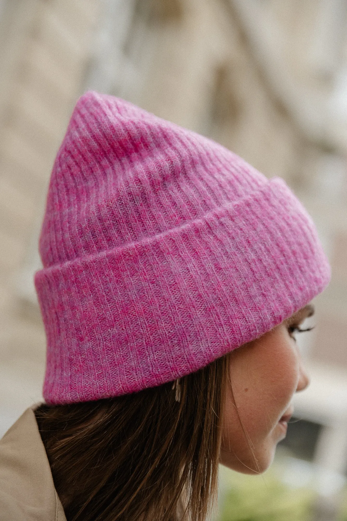 SLFMaline knit beanie phlox pink