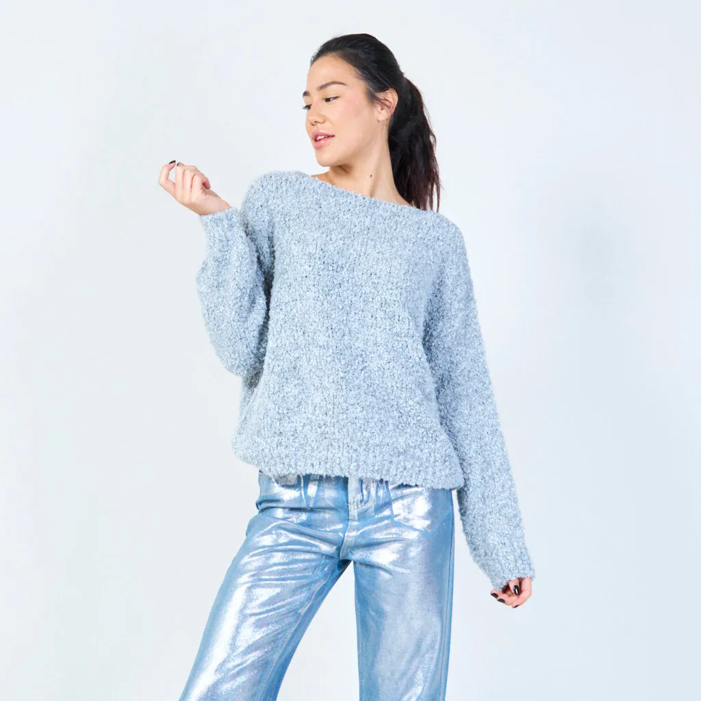 Soft boucle knit sweater wholesale