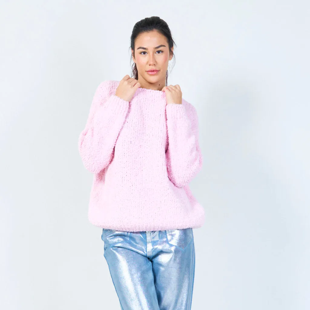 Soft boucle knit sweater wholesale