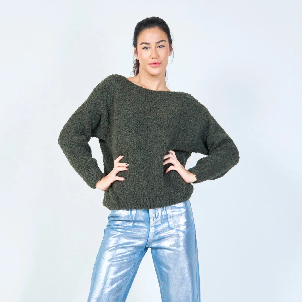 Soft boucle knit sweater wholesale