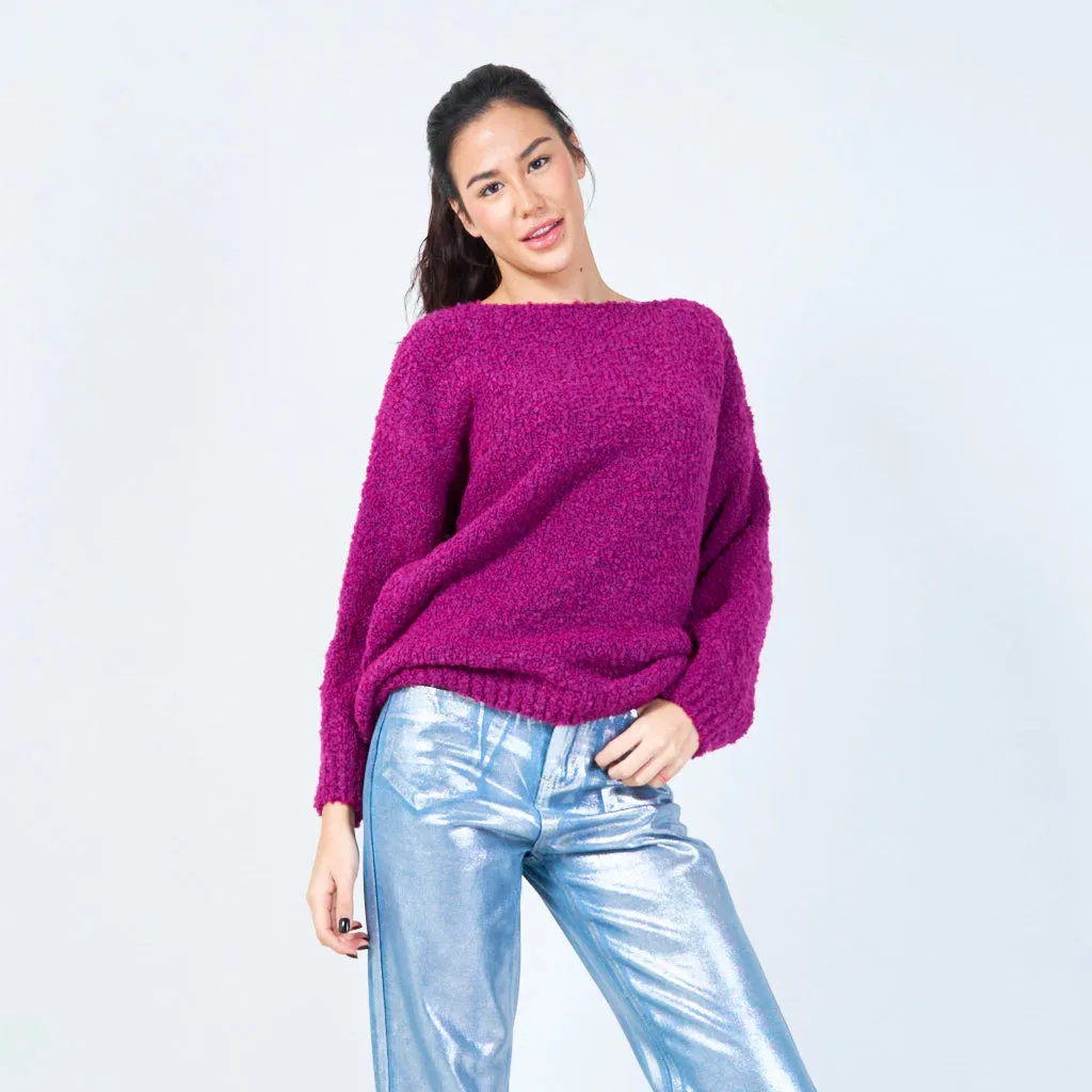 Soft boucle knit sweater wholesale