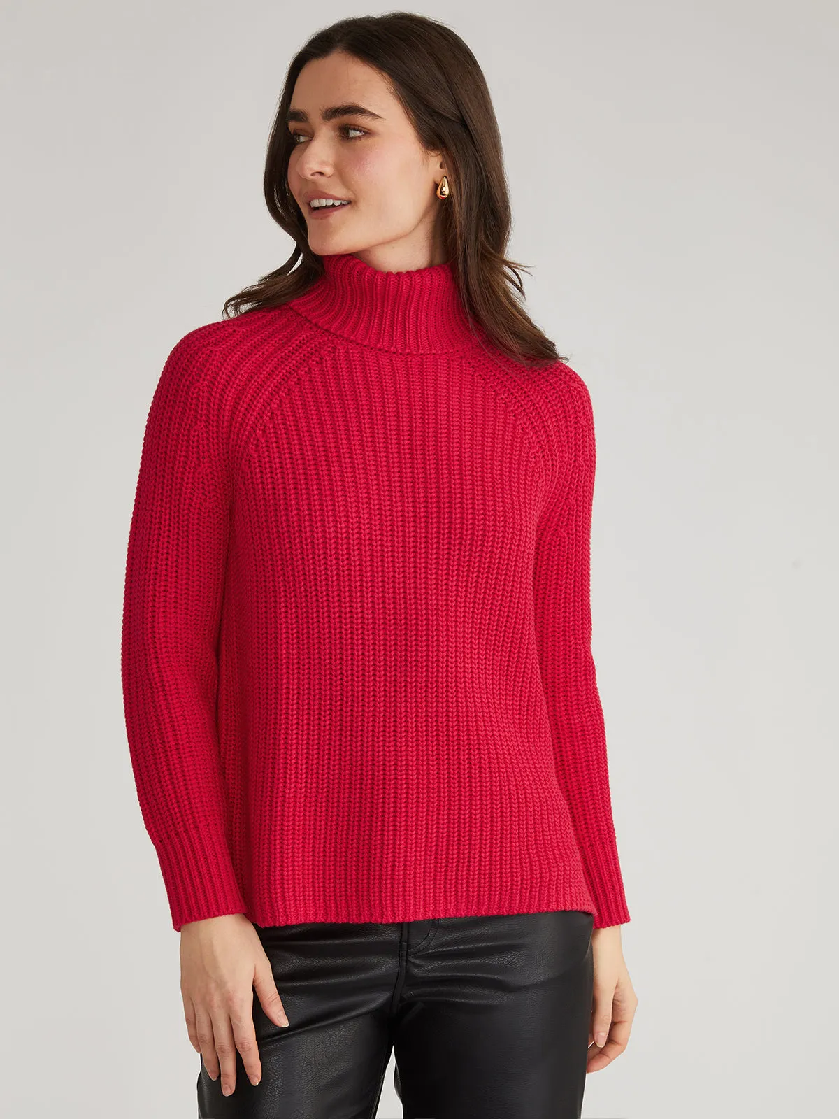 Stella: 100% Cotton Shaker Turtleneck Tunic