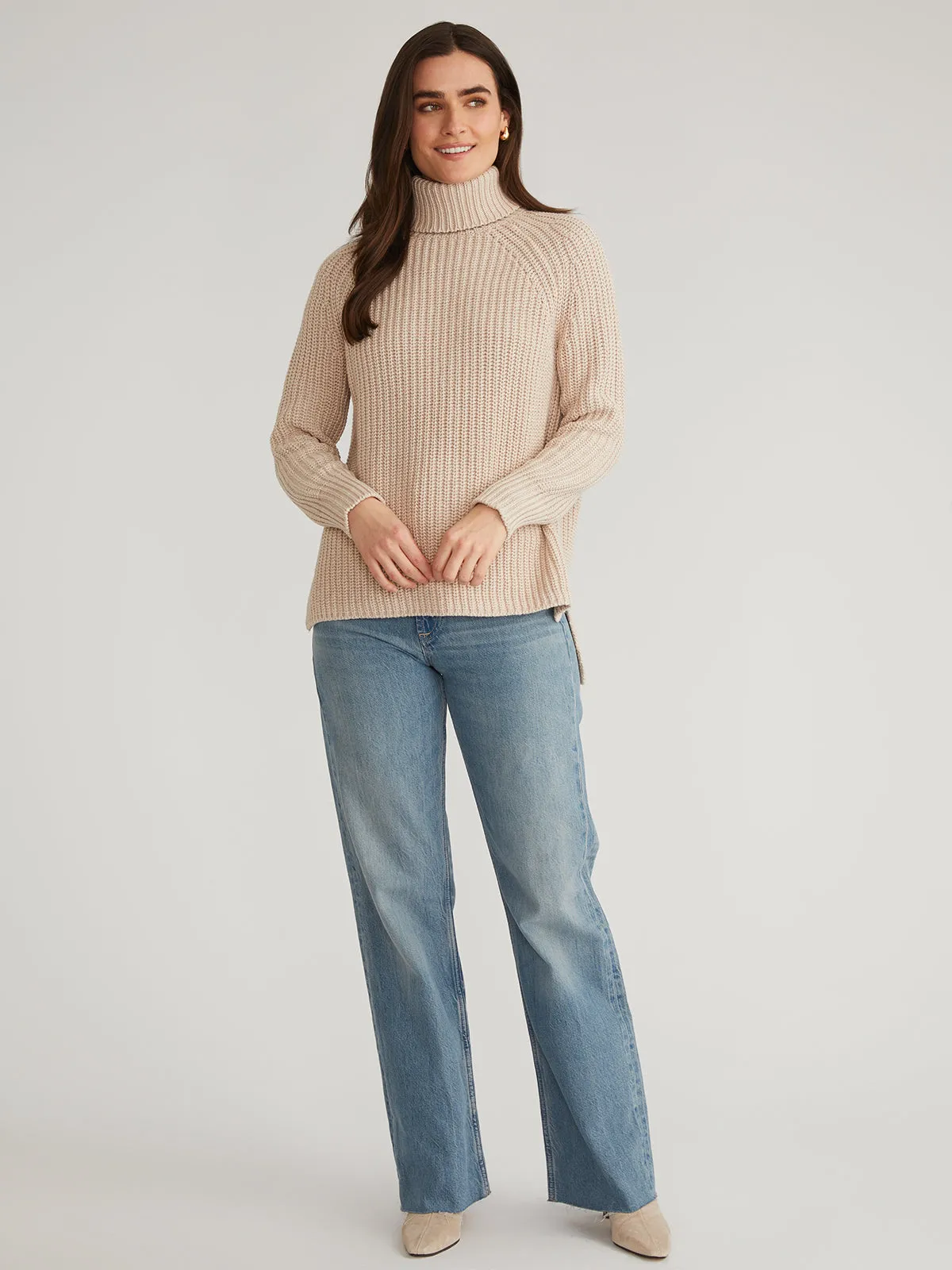 Stella: 100% Cotton Shaker Turtleneck Tunic