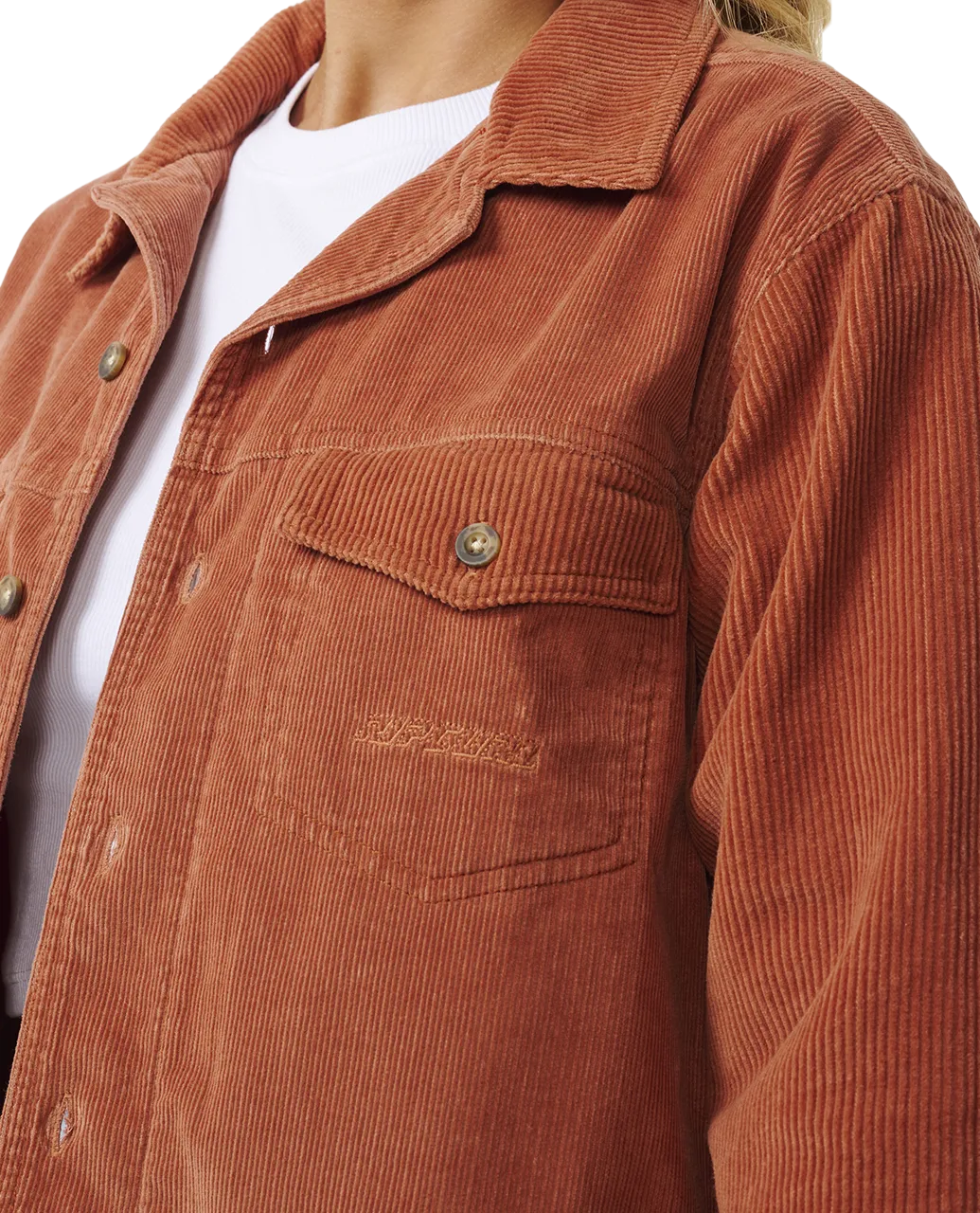 Stevie Cord Shirt in Dark Rust