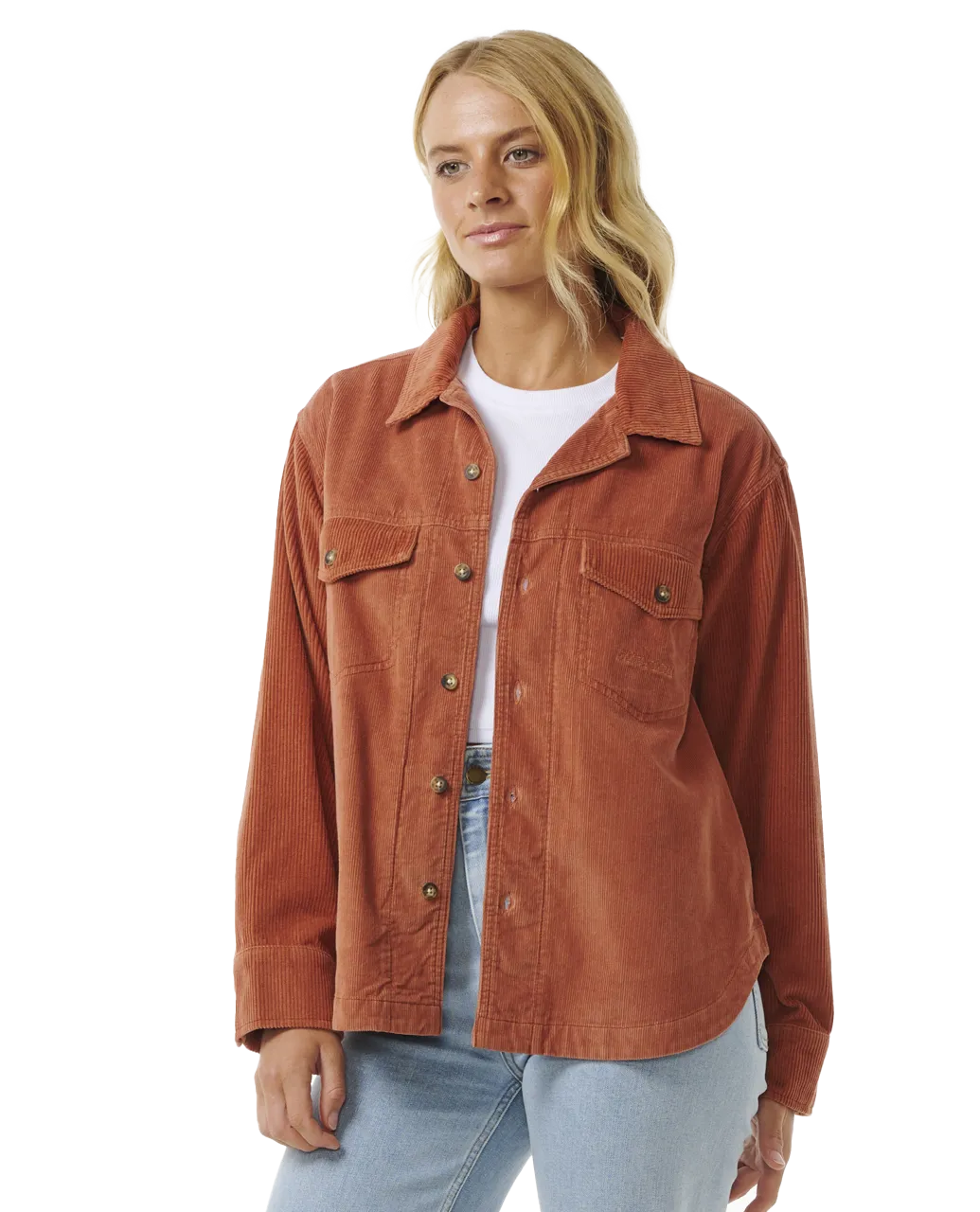 Stevie Cord Shirt in Dark Rust