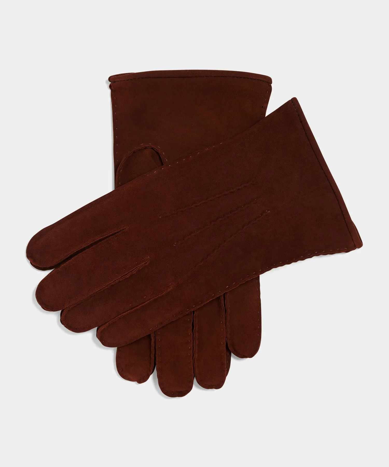 Suede Cashmere-Lined Glove in Brown