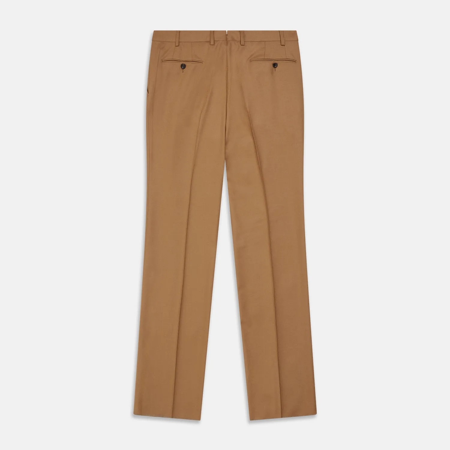 Tan Wool Pleated Jasper Trouser