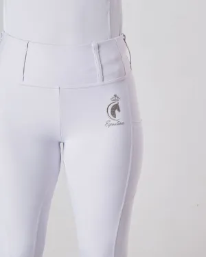 WINTER Thermal Competition Riding Leggings / Tights- NO GRIP WHITE